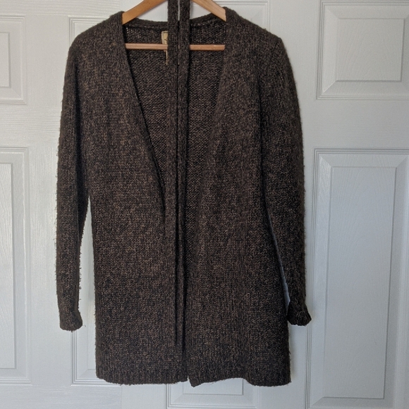 Ami Textured Dark Brown Cardigan - Picture 1 of 5